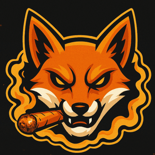 a fox with a cigar in its mouth