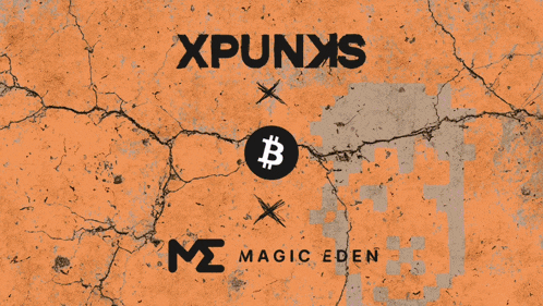 a cracked wall with a blue lightning bolt and the word magic eden