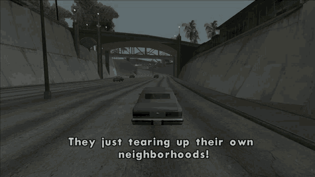 they just tearing up their own neighborhoods is written on the screen