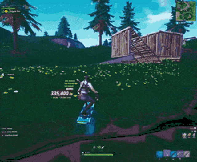 a screenshot of a video game with the number 335,400 at the top