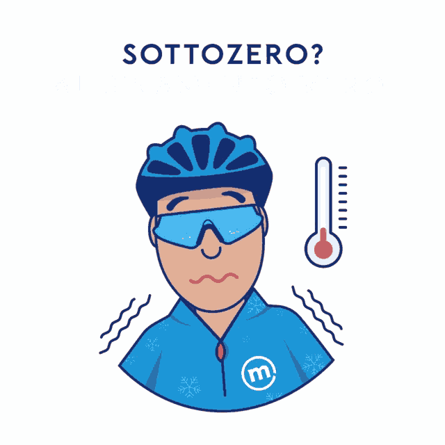 a cartoon of a man wearing sunglasses and a helmet with the words sottozero allenamento vero written above him