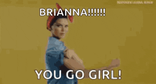 a woman with a red bandana on her head is flexing her muscles and says you go girl