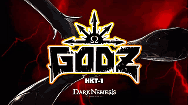 a logo for a video game called godz hkt-1 dark nemesis