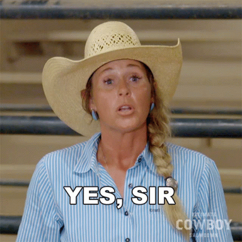 Yes Sir Jennifer Hudgins GIF - Yes Sir Jennifer Hudgins Ultimate Cowboy Showdown GIFs