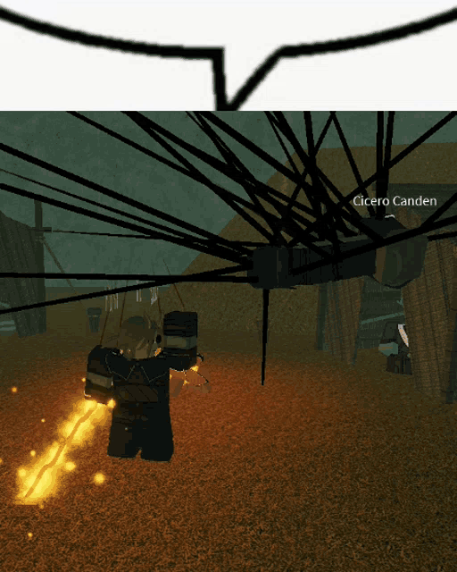 a screenshot of a video game with a speech bubble that says " cicero canden "