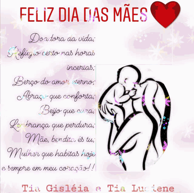 a greeting card for feliz dia das maes
