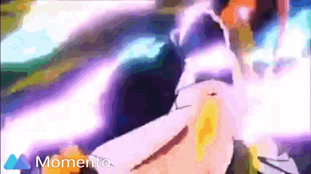 a purple and blue background with the word momento in the corner