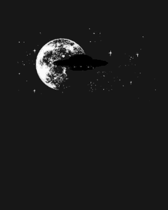 a black and white drawing of a group of people being abducted by an alien ship .