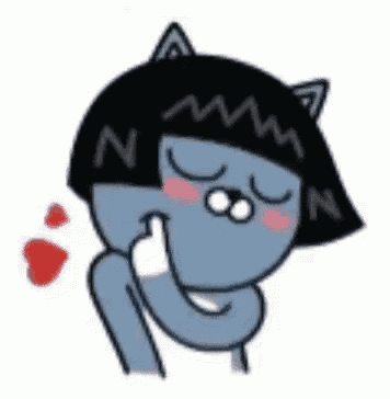 a cartoon character with a black hat and ears is giving a thumbs up and a kiss .