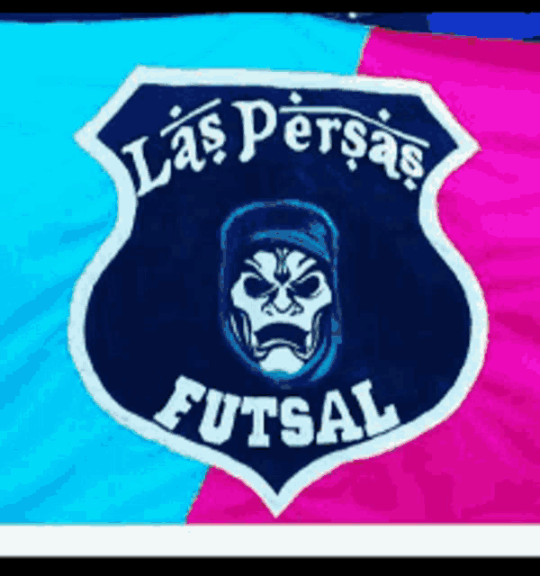 a logo for las persas futsal with a skull