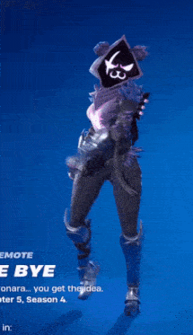 a video game character says " bye " on the screen