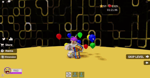a clown in a video game has a star on his head