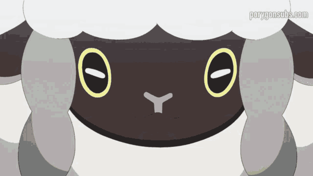 a cartoon of a sheep with the website porygonsubs.com written below it