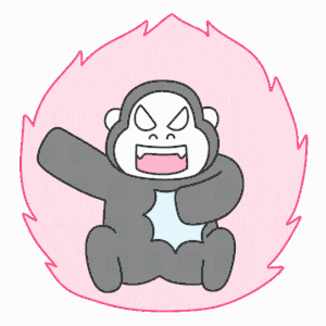 a cartoon drawing of a gorilla with a star on its chest