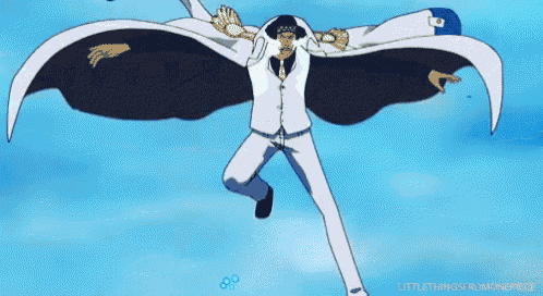 a man in a white cape is flying in the air