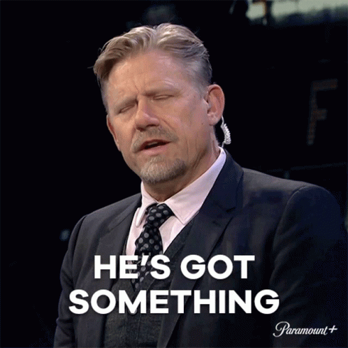 Hes Got Something Peter Schmeichel GIF - Hes Got Something Peter Schmeichel Champions League GIFs