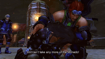 a video game character says " you can 't take any more of the monade "