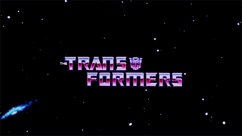 a transformers logo is displayed on a dark background