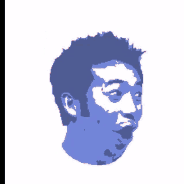 a blue face with a red circle with the number 1
