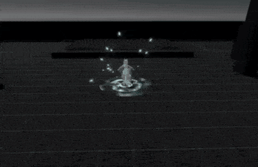 a computer generated image of a glowing circle with sparks coming out of it in a dark room .