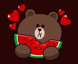 Brown Watermelon GIF - Brown Bear Line GIFs