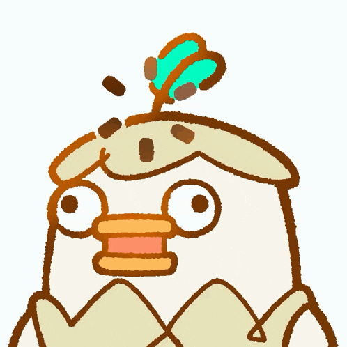 a cartoon of a chicken with a question mark above its head