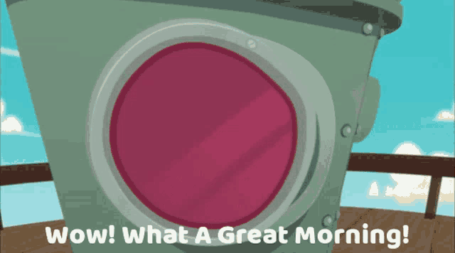 a cartoon says wow what a great morning with a red circle