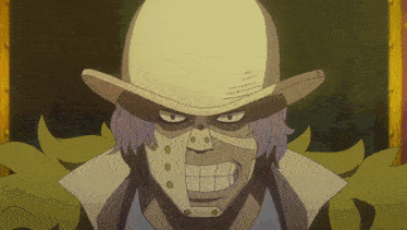 a cartoon character with a mask on his face and a cowboy hat