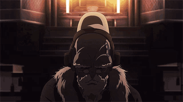 a drawing of a man with glasses and a hat on