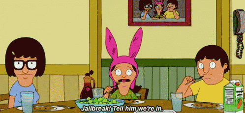 bob 's burgers characters sitting at a table with a can of minute maid soda