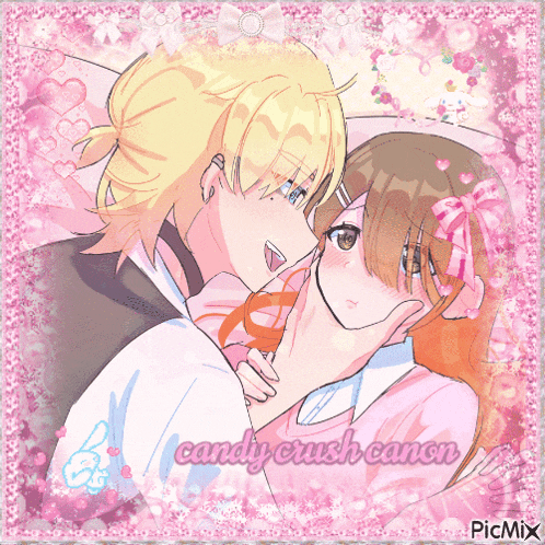 a picture of a boy and a girl with the words candy crush canon written on the bottom