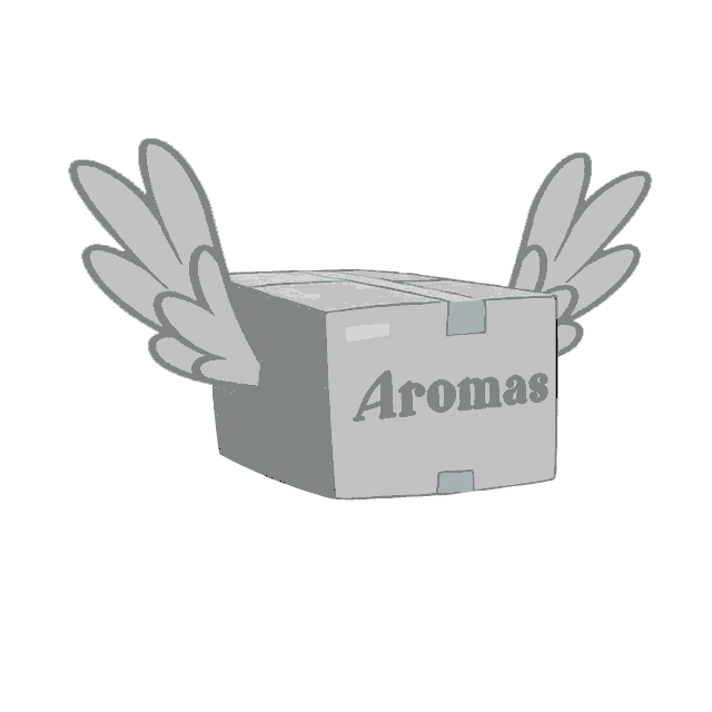 a box with wings has the word aromas written on it