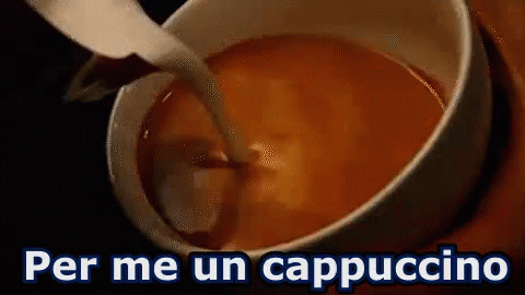Cappuccio Cappuccino Caffè Latte Schiuma Bar Colazione GIF - Cappuccino Coffee Milk GIFs