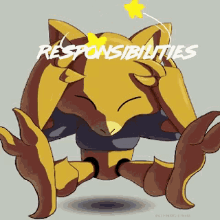 a cartoon drawing of a fox with the words responsibilities written above it