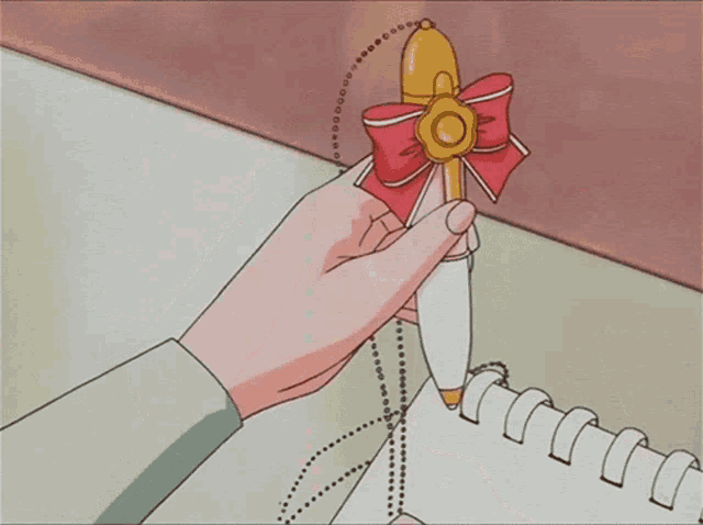 a cartoon drawing of a person holding a red object
