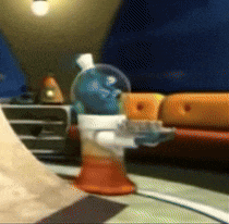 a cartoon character is sitting on a toilet
