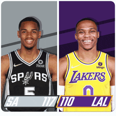 two basketball players from the spurs and lakers