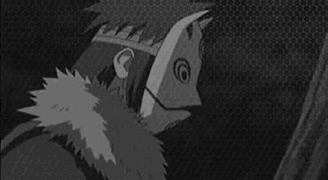 a black and white image of a person wearing a mask .