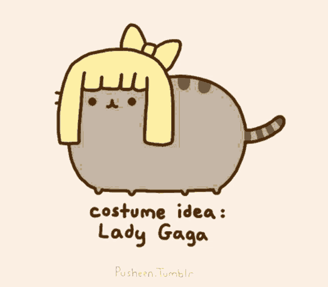 a drawing of a cat with a lady gaga costume