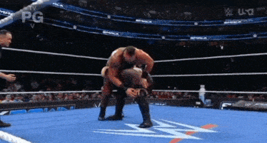a man in a wrestling ring with the word smack on the bottom