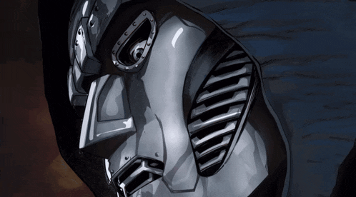 a drawing of a robot with a hood on his head