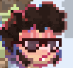 a pixel art of a girl wearing sunglasses