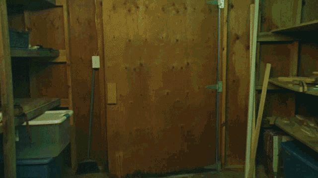 a person holding a flashlight in a dark room with smoke coming out of it