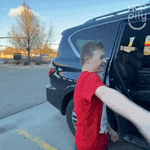 Getting Out Of The Car Happily GIF - Getting Out Of The Car Happily Closing The Car Door GIFs