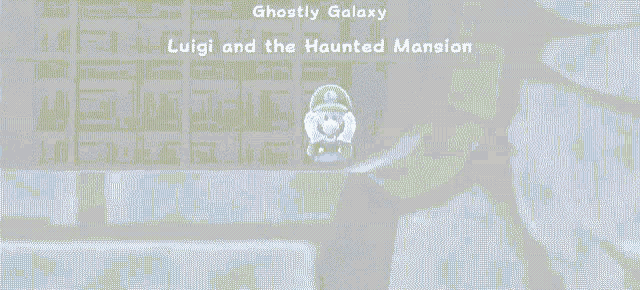a video game called ghostly galaxy luigi and the haunted mansion is being played