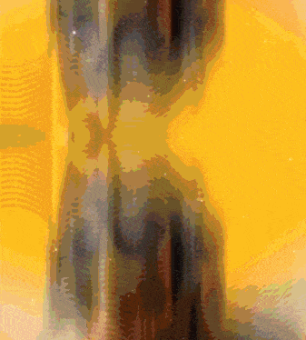 a painting of a tree with a yellow background and the letter k in the middle