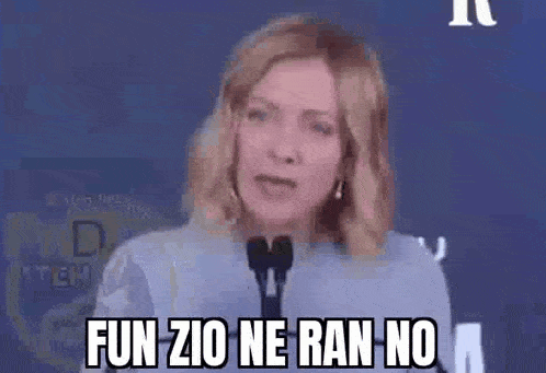 a woman is standing in front of a microphone and says fun zio ne ran no .