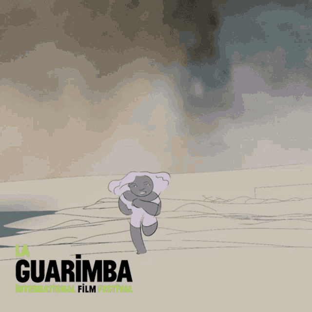 a poster for the guarimba international film festival with a drawing of a person