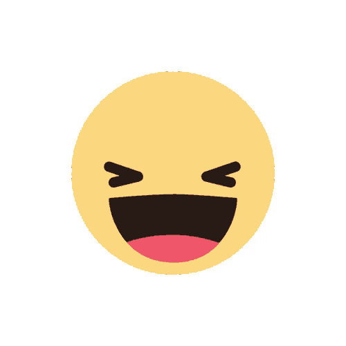 a yellow smiley face with its mouth wide open and eyes closed