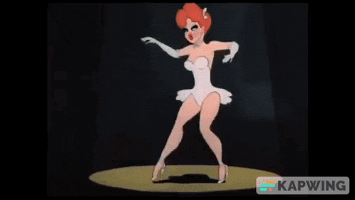 a woman in a white dress is dancing with a wolf